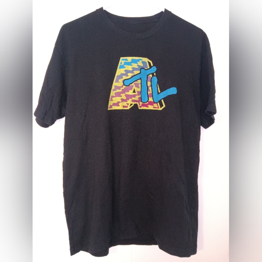 Men's black T-Shirt ATL/Atlanta MTV LOGO Size Large